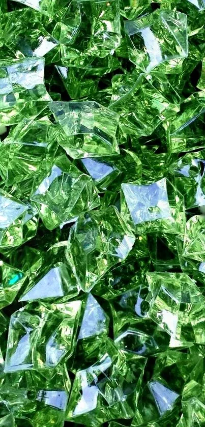 Vibrant green crystal texture wallpaper for mobile devices.