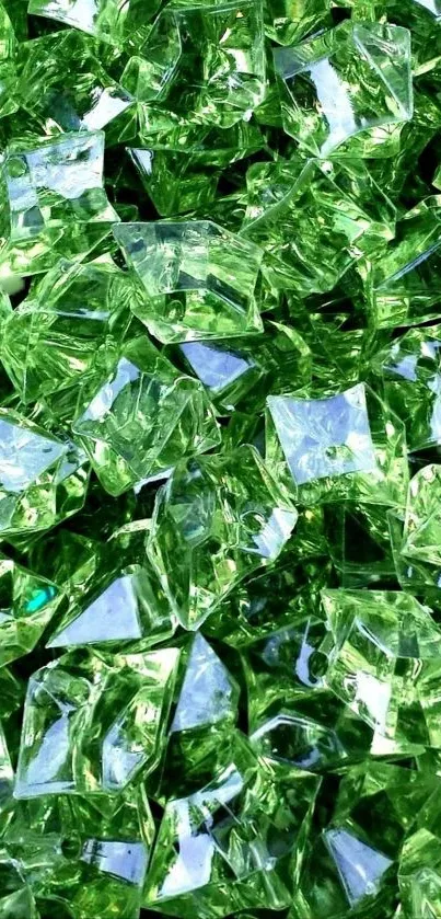 Vibrant green crystal wallpaper with dazzling gemstones.