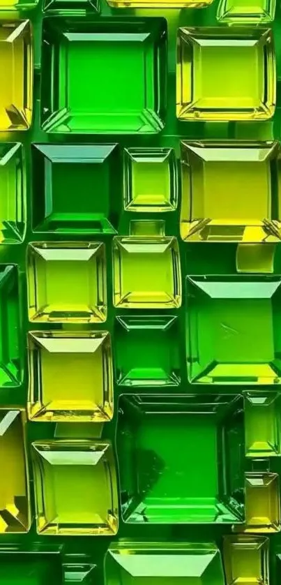 Green gem wallpaper with geometric patterns.