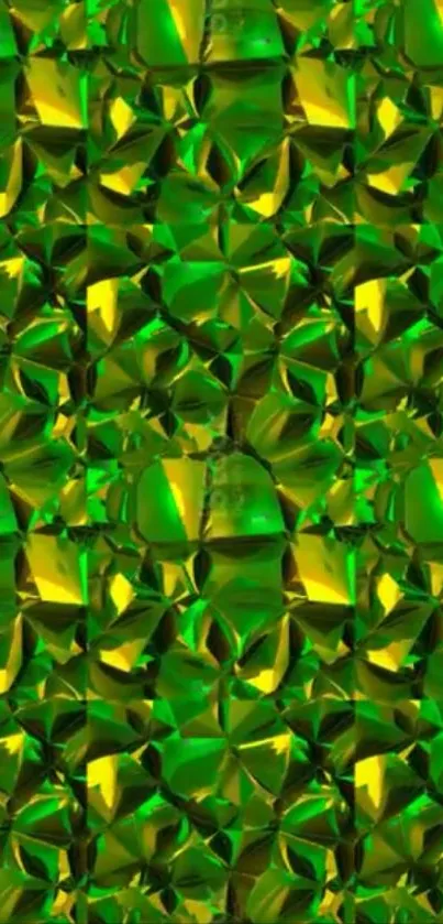 Vibrant green geometric pattern wallpaper