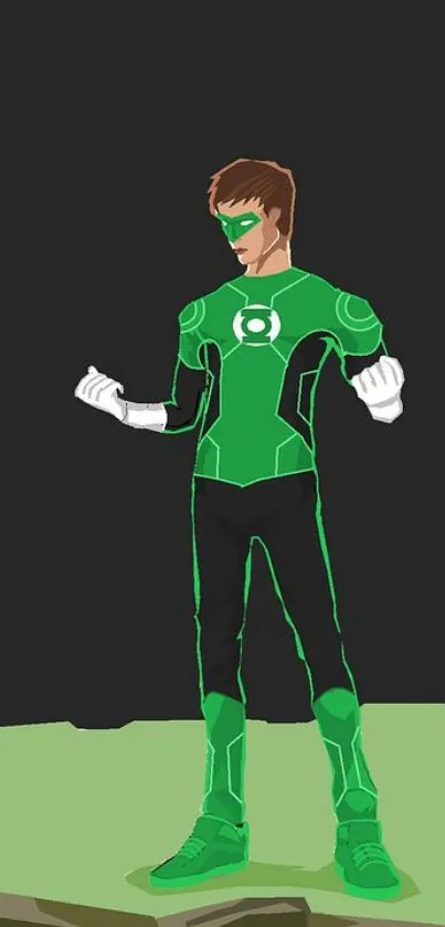 Green Lantern superhero wallpaper with striking green and black colors.