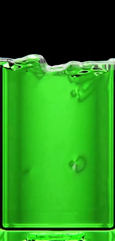 Vibrant green liquid art wallpaper with a modern aesthetic.