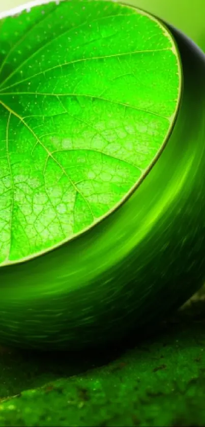 Vibrant green spherical leaf wallpaper