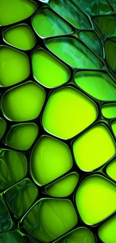 Vibrant abstract green organic pattern for mobile wallpaper.