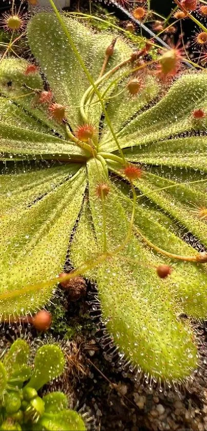 Vibrant green plant with unique textures and intricate details.