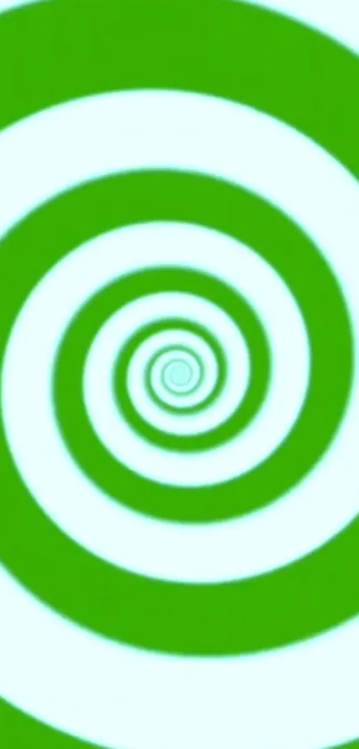 Vibrant green spiral pattern mobile wallpaper with a modern abstract design.