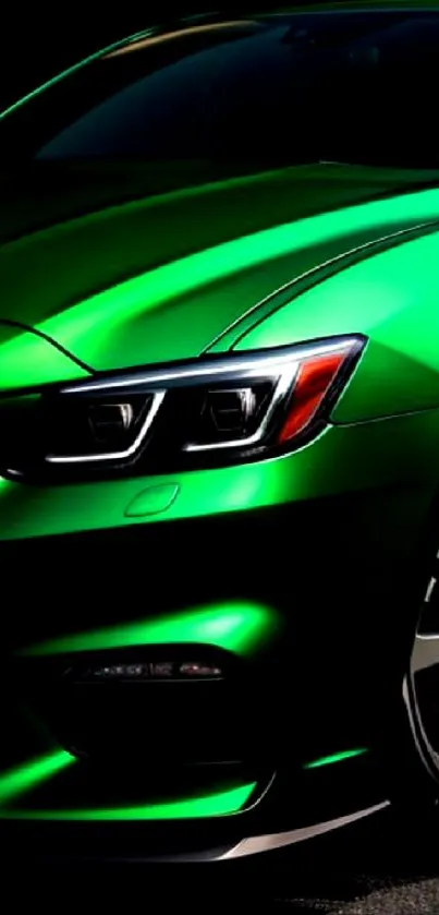 Vibrant green sports car with sleek design