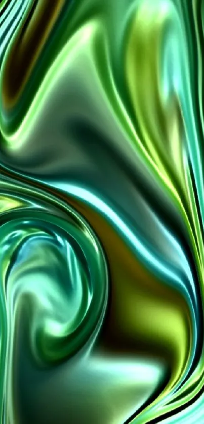 Vibrant green swirl abstract wallpaper for mobile phone.