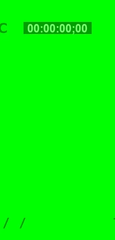 Vibrant green video recording wallpaper with camera interface elements.