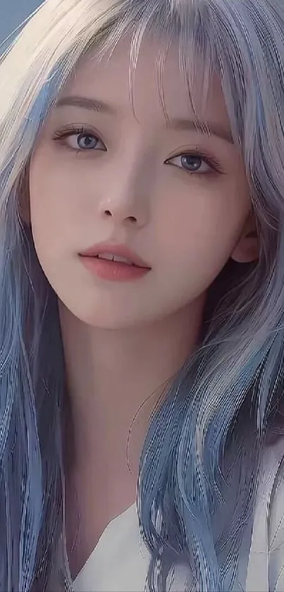 Colorful portrait of a girl with vibrant hair.