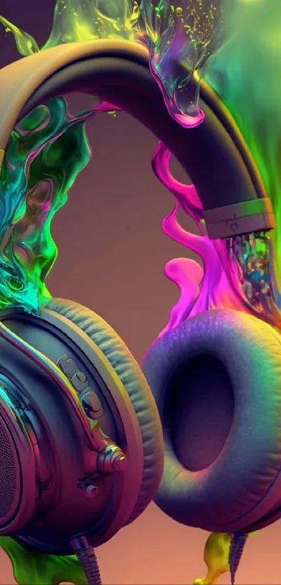 Vibrant headphones with colorful splash art.