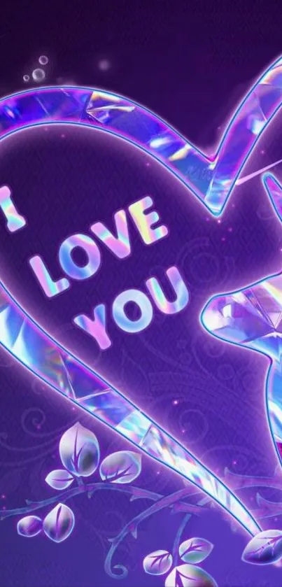 Illustrated heart with 'I love you' and vibrant colors.