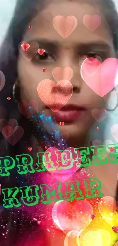 Vibrant heart wallpaper with a colorful design.