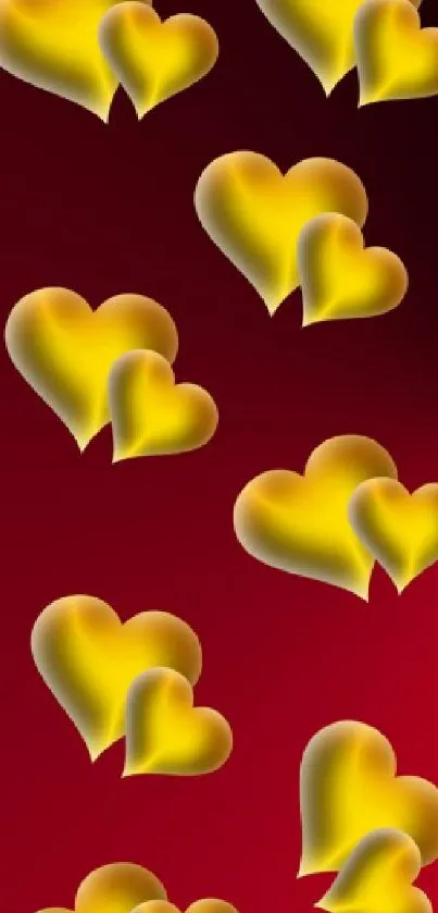 Colorful 3D hearts on black background wallpaper.