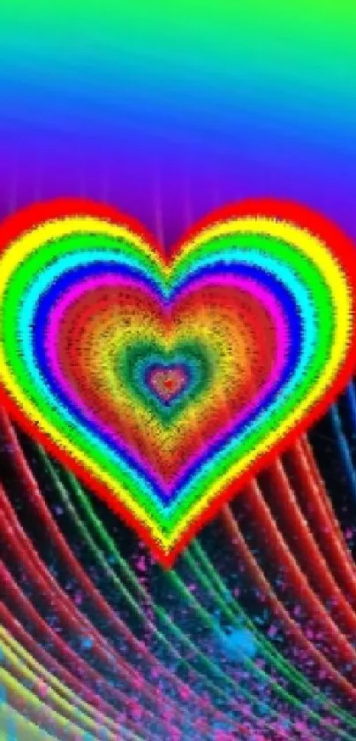 Vibrant 3D heart with colorful abstract design.