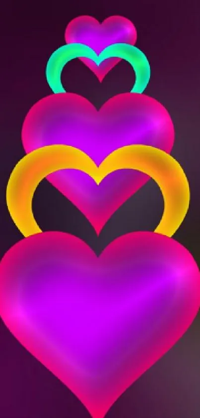 Valentine-themed heart wallpapers with vibrant and colorful designs.