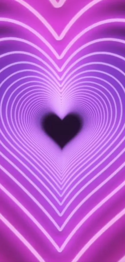 Mesmerizing heart pattern wallpaper with vibrant purple shades