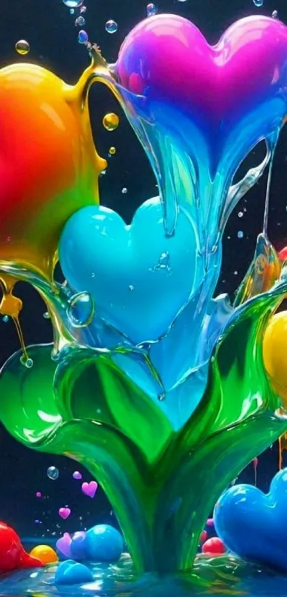 Colorful heart splash with vibrant design.