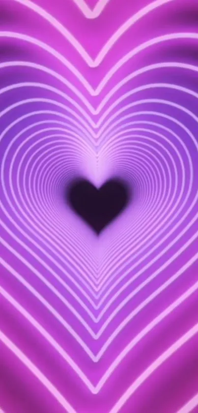 Vibrant purple heart pattern wallpaper for mobile.