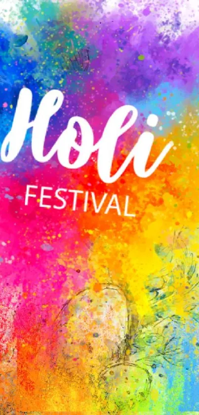 Colorful Holi festival mobile wallpaper with vibrant hues.