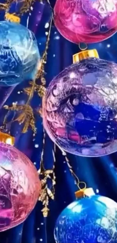 Colorful ornaments with blue background