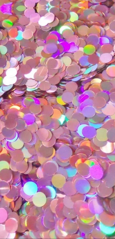 Vibrant holographic circles with pink and purple hues.