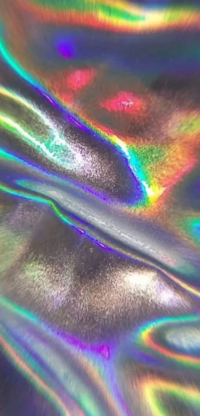 Vibrant holographic wallpaper with dynamic color spectrum.