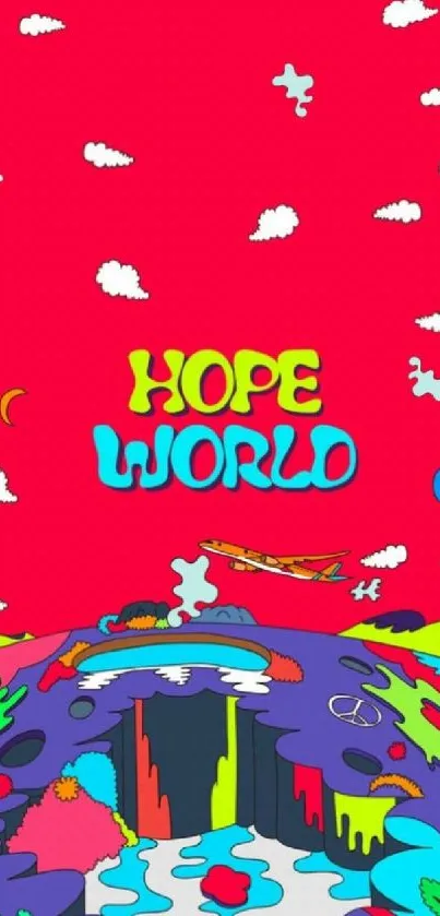 Colorful abstract Hope World art wallpaper.