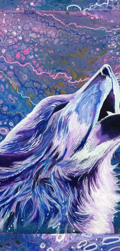 Artistic cosmic wolf in vibrant colors.