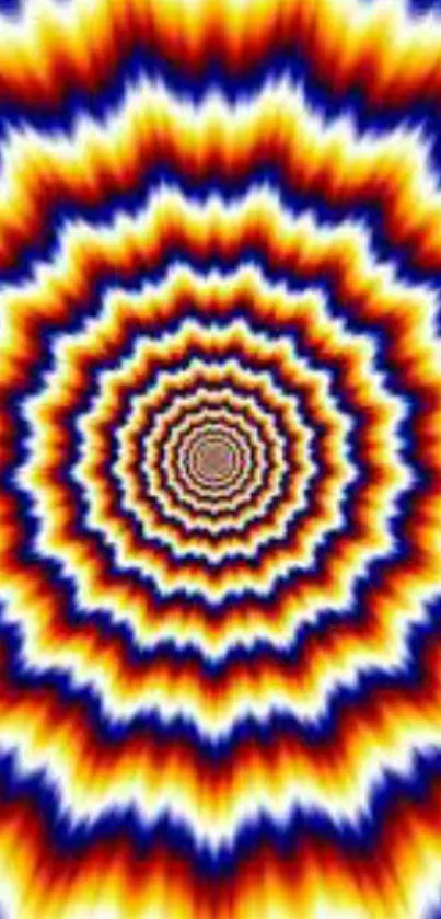 Vibrant spiral pattern with bold colors creating a hypnotic effect.