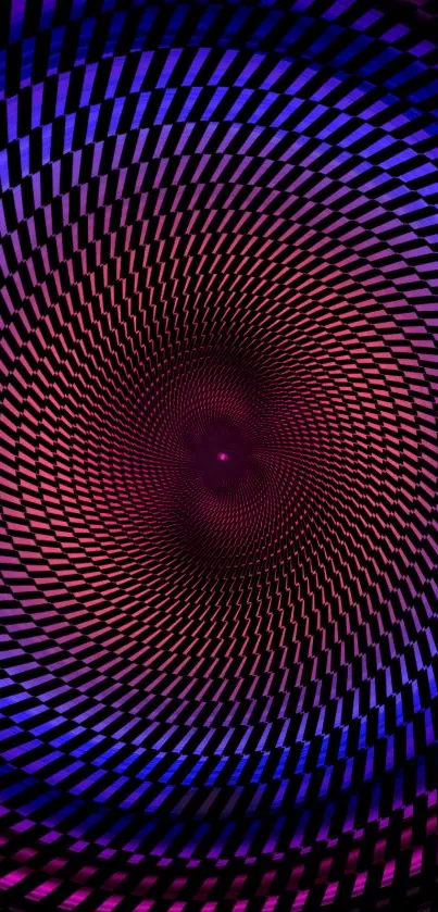 Vibrant pink and purple hypnotic spiral wallpaper with abstract design.