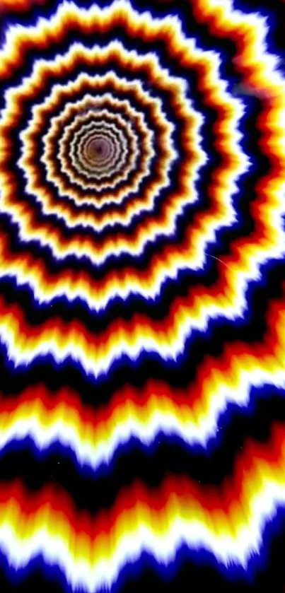 Vibrant hypnotic spiral pattern with bold colors.