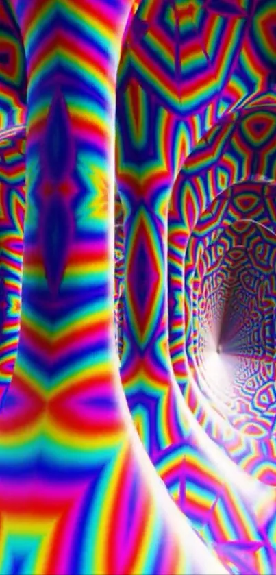 Vibrant hypnotic tunnel with kaleidoscope patterns