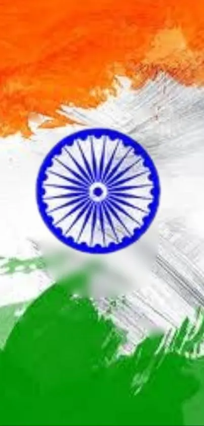 Vibrant Indian flag wallpaper with Ashoka Chakra.