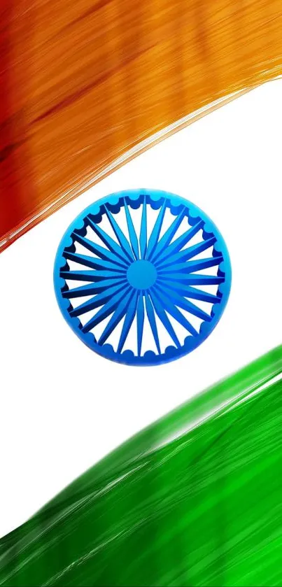 Indian flag colors with Ashoka Chakra mobile wallpaper.