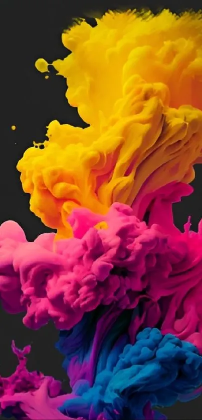 Vibrant ink splash wallpaper with colorful abstract design.