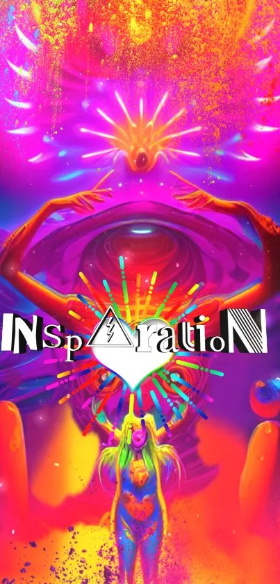 Vibrant abstract inspiration art with fiery red and bold colors.