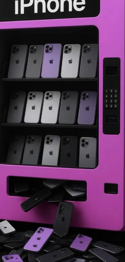 Vending machine with iPhones wallpaper