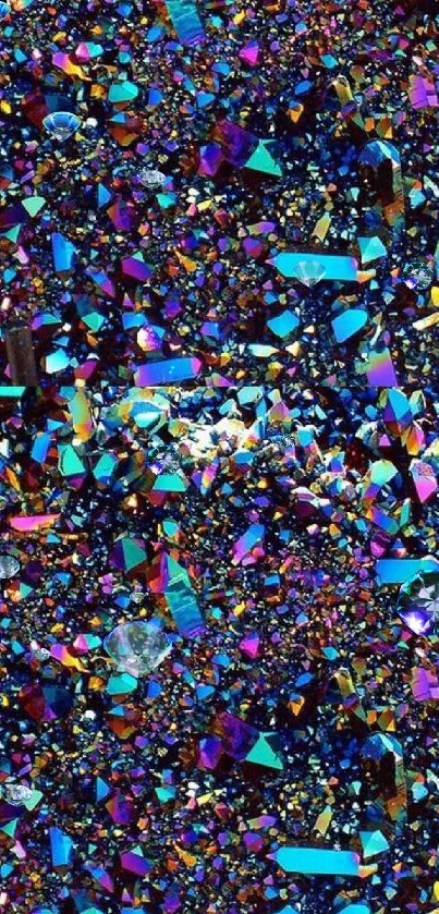 Colorful iridescent gem wallpaper with vibrant hues.