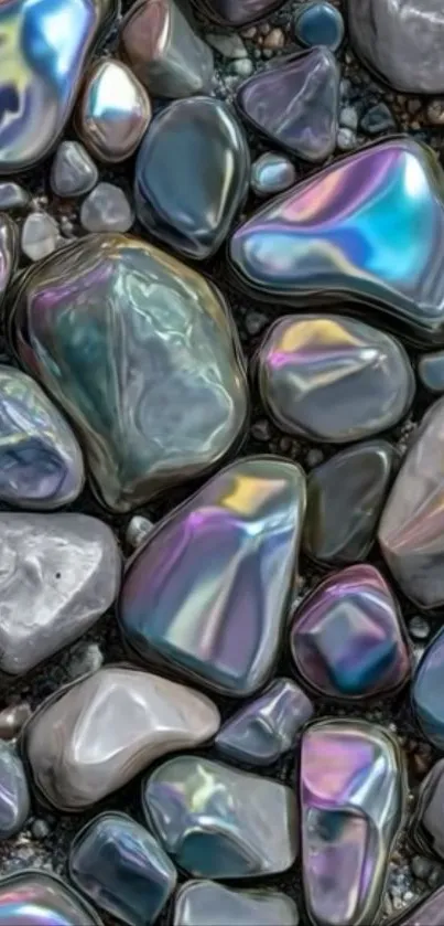 Vibrant iridescent stones in various sizes and colors.