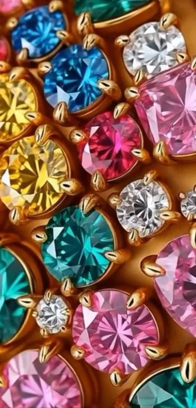 Colorful jewel pattern mobile wallpaper