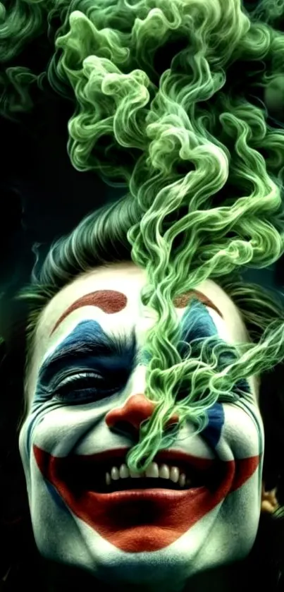 Joker with green smoke art wallpaper