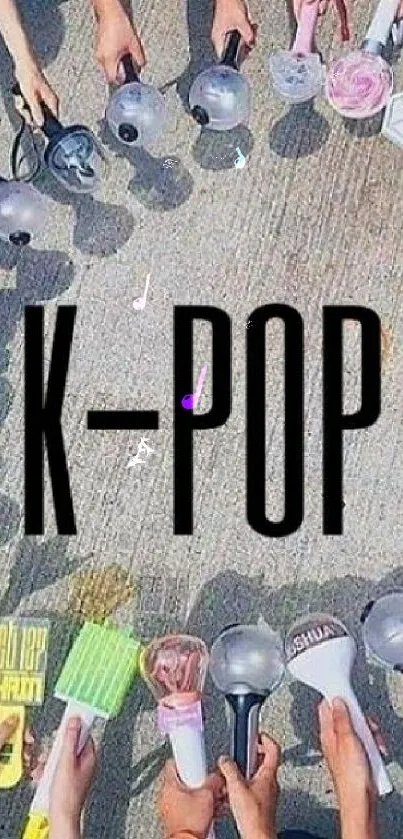 K-Pop fan lightstick circle wallpaper.
