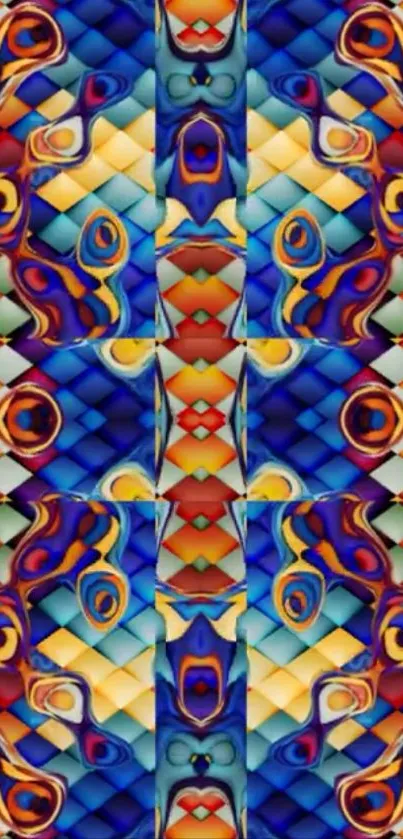 Vibrant kaleidoscope art design wallpaper.