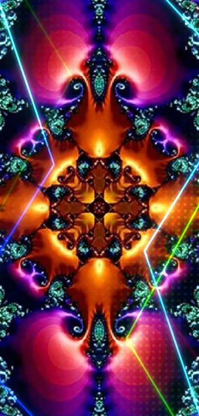Vibrant kaleidoscope art wallpaper with colorful patterns.