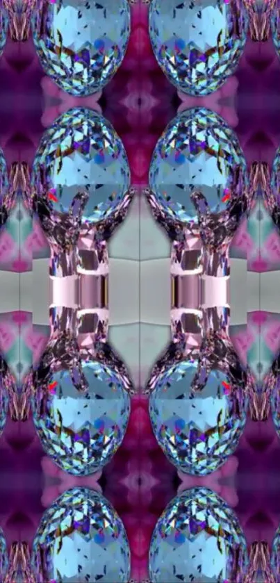 Vibrant kaleidoscope pattern with abstract geometric shapes.