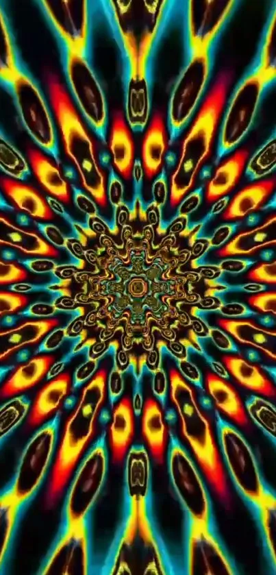 Vibrant kaleidoscope effect art wallpaper