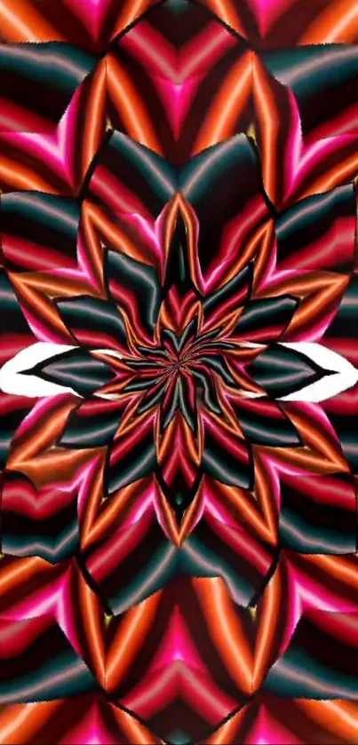 Vibrant kaleidoscope pattern wallpaper for mobile phones.