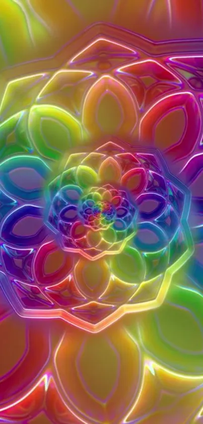 Colorful kaleidoscope abstract mobile wallpaper with vibrant patterns.