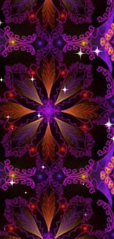 Intricate purple kaleidoscope design wallpaper.